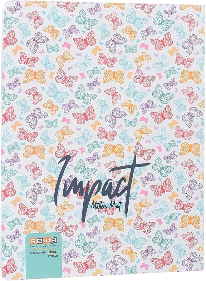 Sema Impact 56-Sheet Notebook: Elegant Ruled Design, 29.5x20.8 cm, Perfect for School in Multicolor